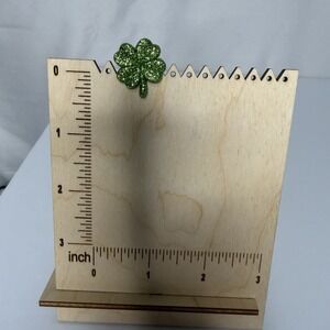 Hand Assembled Glittery Green Shamrock / Four Leaf Clover Pin